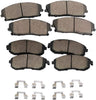 Detroit Axle - All Front and Rear Ceramic Brake Pads with Hardware for 2008 2009 2010 2011 Ford F250 F-250 Super Duty 2005 2006 2007 2008 2009 2010 2012 2012 Ford F350 F-350 Super Duty.