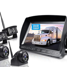 ZEROXCLUB 9'' Wireless Backup Camera System with Recording, HD 1080P & IP69 Waterproof Digital Wireless Reverse Rear Side View Camera + 9 Inch DVR Quad Split Monitor for RV/Truck/Trailer/Bus/Van-B904