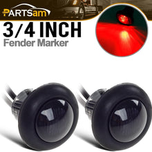 2) 3/4" Smoke/Red LED Clearance Marker Bullet Light/Rubber Grommet Single LED For Truck Trailer Boat Car Pickups