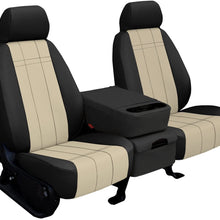 Rear SEAT: ShearComfort Custom Imitation Leather Seat Covers for Toyota Corolla (2020-2020) in Beige for 40/60 Split Back Solid Bottom w/Pullout Arm and 3 Adjustable Headrests (LE Model)