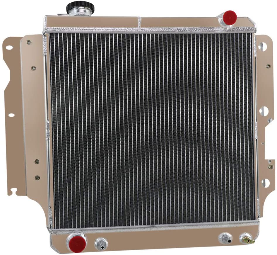 ALLOYWORKS Jeep Wrangler Radiator, 3 Row Full Aluminum Radiator For 1987-2006 Jeep Wrangler YJ TJ 2.4L 2.5L 4.0L 4.2L