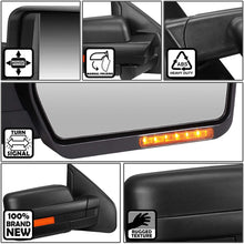 Right Passenger Side Black Manual Folding w/Amber LED Turn Signal Light Towing Mirror Replacement for Ford F-150 04-14