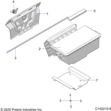 Polaris Storage Cover Assembly, Rear, Genuine OEM Part 2633431, Qty 1