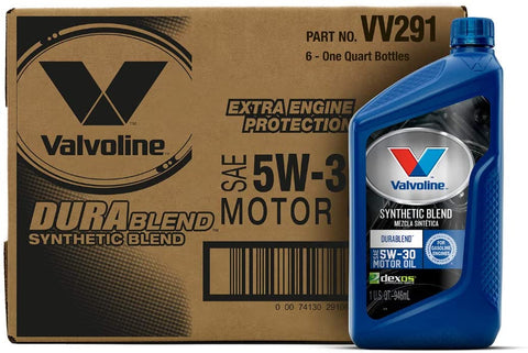 Valvoline DuraBlend SAE 5W-30 Synthetic Blend Motor Oil 1 QT, Case of 6