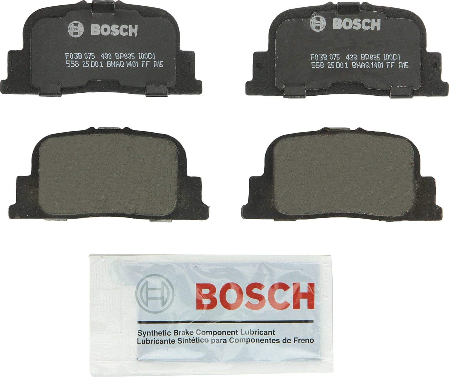 Bosch BP835 QuietCast Premium Disc Brake Pad Set For: Lexus ES300; Scion tC; Toyota Camry, Rear