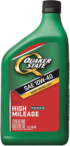 Quaker State 550043292-6PK Defy High Mileage 10W-40 Motor Oil (SN), 1 Quart, 6 Pack