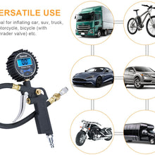 AstroAI Digital Tire Inflator with Pressure Gauge, Medium 250 PSI Air Chuck and Compressor Accessories Heavy Duty with Rubber Hose and Quick Connect Coupler for 0.1 Display Resolution