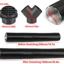 Compatible with Webasto Diesel Heater 75mm Heater Pipe Ducting Y Branch Warm Air Outlet Vent Kit