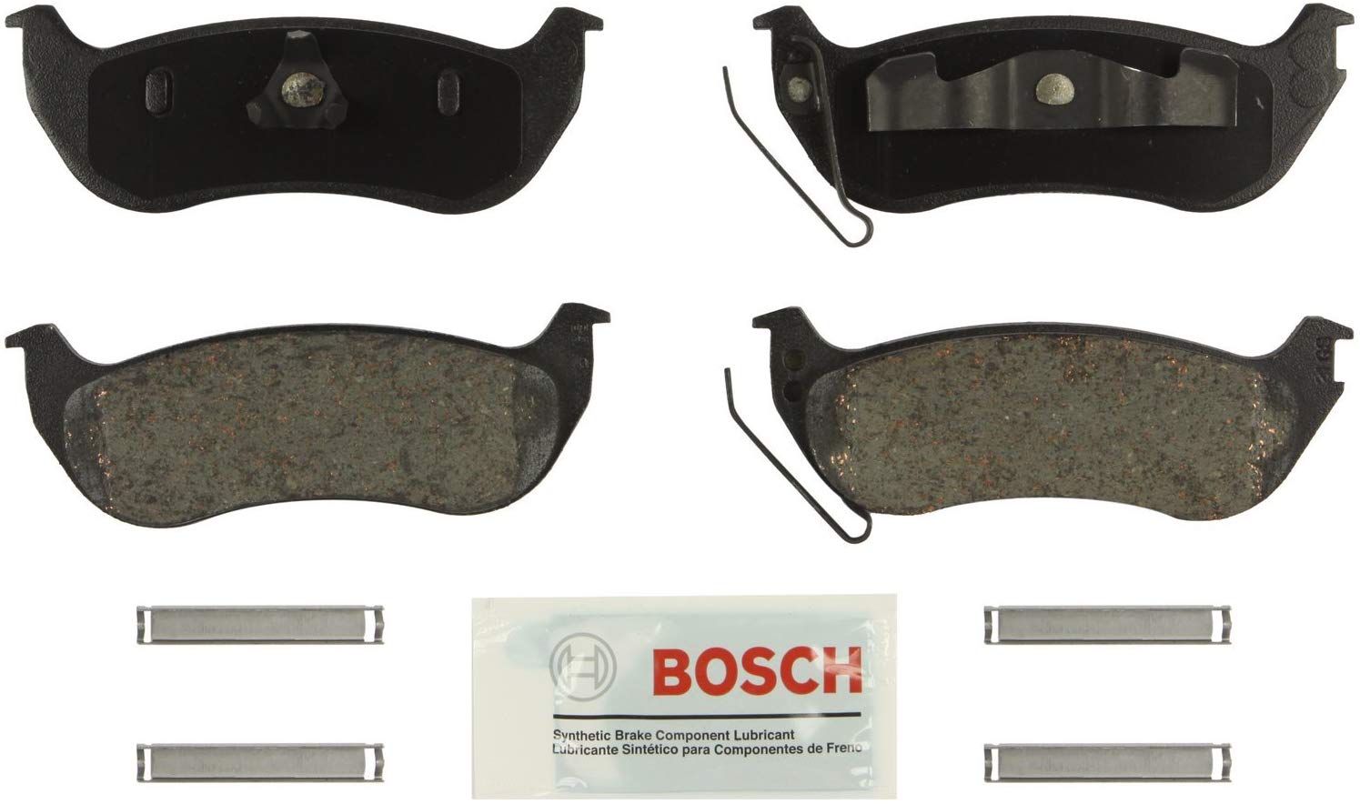 Bosch BE964H Blue Disc Brake Pad Set with Hardware for Select Ford, Jeep, and Mercury SUV's - REAR