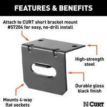 CURT 58301 Vehicle-Side Trailer Wiring Harness Mounting Bracket for 4-Way Flat