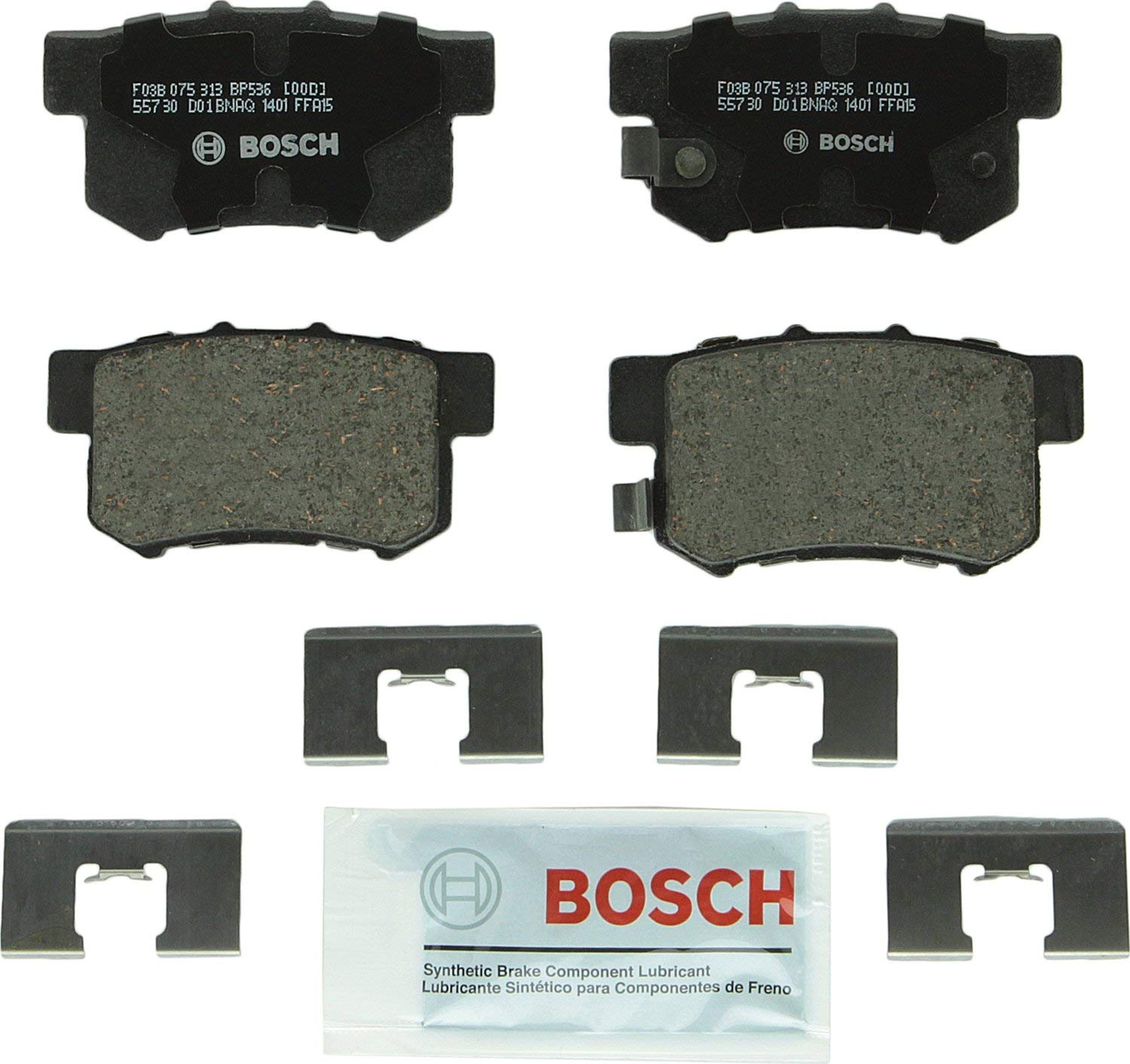 Bosch BP536 QuietCast Premium Disc Brake Pad Set For: Acura CL, EL, Integra, Legend, RL, TL, RDX; Honda CR-V, Element, Odyssey; Isuzu Oasis, Rear