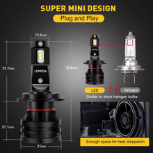 H7 LED Headlight Bulbs leppein S Series High Beam/Low Beam/Fog Light 12xCREE Chips 6500K 6000LM Cool White Halogen Replacement-1 Pair