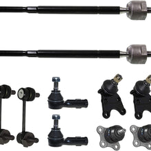 Detroit Axle - 10PC Front Upper Lower Ball Joint, Sway Bar, Inner and Outer Tie Rod Kit for 98-02 Honda Passport - [98-00 Isuzu Amigo] - 02-04 Axiom - [98-04 Rodeo] - 01-03 Rodeo Sport