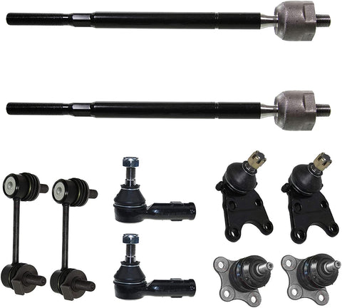 Detroit Axle - 10PC Front Upper Lower Ball Joint, Sway Bar, Inner and Outer Tie Rod Kit for 98-02 Honda Passport - [98-00 Isuzu Amigo] - 02-04 Axiom - [98-04 Rodeo] - 01-03 Rodeo Sport