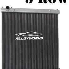 ALLOYWORKS 3 Row All Aluminum Radiator For 2003-2007 Ford F250 F350 Super Duty / 2003-2005 Ford Excursion 6.0L Turbo Diesel Powerstroke Engine