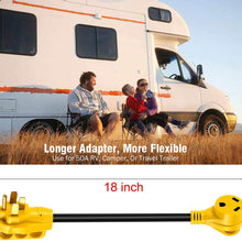 Kohree 30 Amp to 50 Amp RV Plug Adapter Heavy Duty Dogbone Electrical Power Adapter with Grip Handle, 30M/50F 125V/3750W, 18 Inches