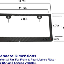 CK Formula Printed License Plate Frame Carbon Fiber 2 Pack - Stainless Steel Printed Carbon Fiber License Plate Frame Front & Rear Holder with Stainless Steel Screws Carbon Fiber License Frame
