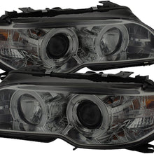 Spyder 5077141 BMW E46 3-Series 04-06 2 DR Projector Headlight - Halogen Model Only (Not Compatible With Xenon/HID Model) - LED Halo - Black - High H1 (Included) - Low H7 (Included)