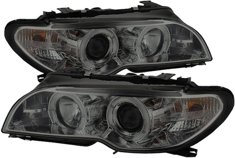 Spyder 5077141 BMW E46 3-Series 04-06 2 DR Projector Headlight - Halogen Model Only (Not Compatible With Xenon/HID Model) - LED Halo - Black - High H1 (Included) - Low H7 (Included)