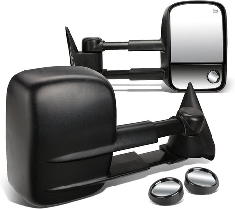 DNA Motoring TWM-001-T111-BK+DM-SY-022 Pair of Towing Side Mirrors + Blind Spot Mirrors