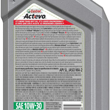 Castrol 06119 ACTEVO 4T 10W-30 Part Synthetic Motorcycle Oil, 1 Quart Bottle, 6 Pack