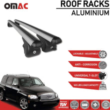 OMAC Silver Aluminum Roof Top Bar Cross Bars Cargo Rack - Luggage, Ski, Kayak Carrier | 165 LBS / 75 KG Load Capacity - Set 2 Pcs | Fits Chevrolet HHR 2006-2011