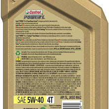 Castrol 06113 Power1 4T 5W-40 Synthetic Motorcycle Oil, 1 Quart Bottle, 6 Pack