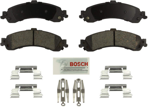 Bosch BE834H Blue Disc Brake Pad Set with Hardware for Select Full-Size Cadillac, Chevrolet, and GMC Trucks and SUVs - REAR