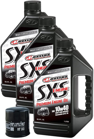 MaximaHiflofiltro SXSPEOCK002 SXS Premium Side x Side Engine Oil Change Kit for Yamaha Rhino 450/660, 3 L