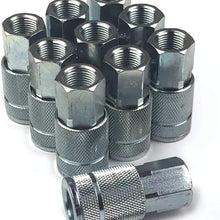 Primefit TC3838FS-B10-P (10-Pack) Automotive T-Style 3/8" x 3/8" Female Steel Coupler