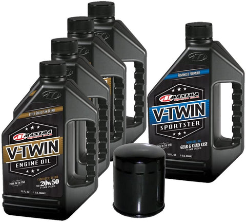 MaximaHiflofiltro VTTOCK19 Complete Engine Oil Change Kit for V-Twin Synthetic Blend Harley Davidson Sportster, 5 Quart