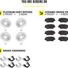 Fit 2004-2005 Toyota RAV4 Front Rear Sport Blank Brake Rotors Kit+Ceramic Brake Pads