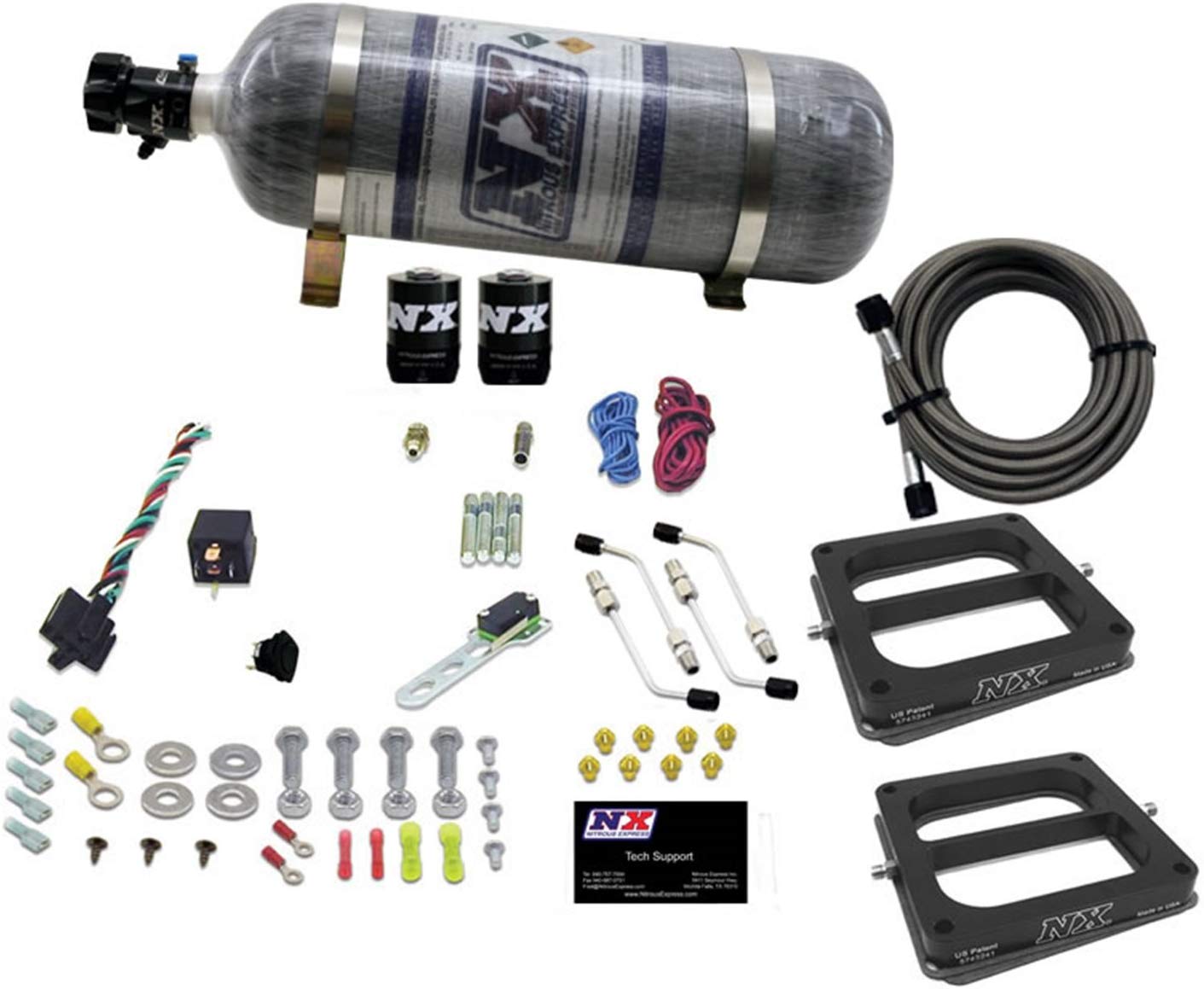 Nitrous Express 50270-12 100-500 HP Dominator Gasoline Conventional Pro Power Dual Plate System with 12 lbs. Composite Bottle