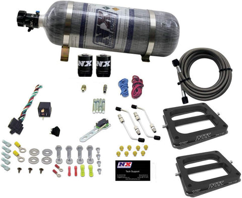 Nitrous Express 50270-12 100-500 HP Dominator Gasoline Conventional Pro Power Dual Plate System with 12 lbs. Composite Bottle