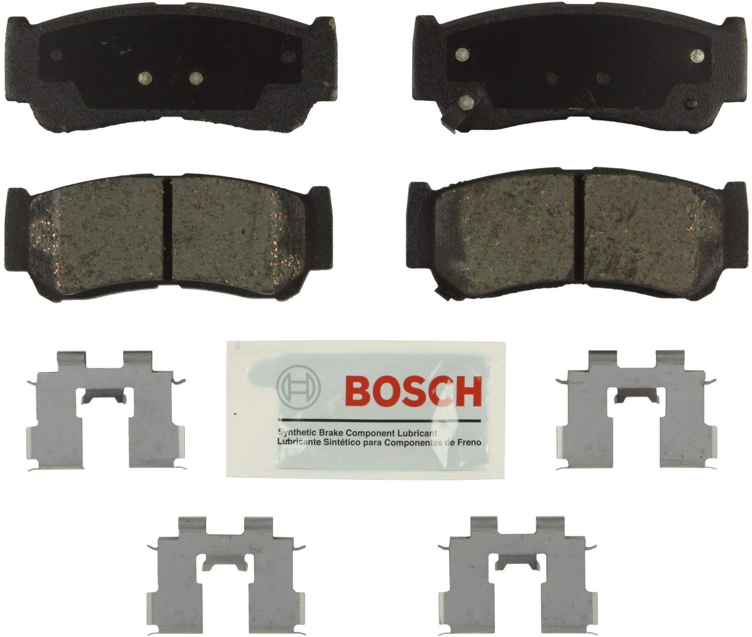 Bosch BE1297H Blue Disc Brake Pad Set with Hardware for 2007-09 Hyundai Santa Fe - REAR