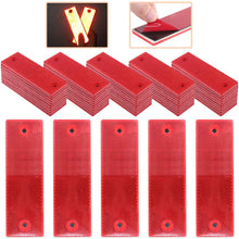 Rustark 60 Pcs Red and White Plastic Rectangular Stick-on Car Reflector Sticker Universal Conspicuity Safety Warning Plate Adhesive Reflective for Car Boat (30 Pcs White and 30 Pcs Red)