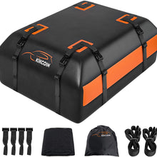 Car Rooftop Cargo Carrier Bag, Expandable 15 to 19 Cubic Feet 100% Waterproof Car Roof Bag for All Vehicle With/Without Racks, with Storage Bag, Anti-Slip Mat, 8+2 Durable Straps, 4 Door Hooks