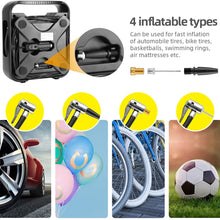 WindGallop Portable Air Compressor Tire Inflator Air Pump for Car Tires DC 12V Tire Pump with Gauge Valve Adaptors LED Light for Automobiles Bike Motorbike Basketball Inflatables (Silver)
