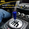 Mega Racer Blue Aluminum Shift Knob for Buttonless Automatic and 4, 5 and 6 Speed Manual Transmission Vehicles