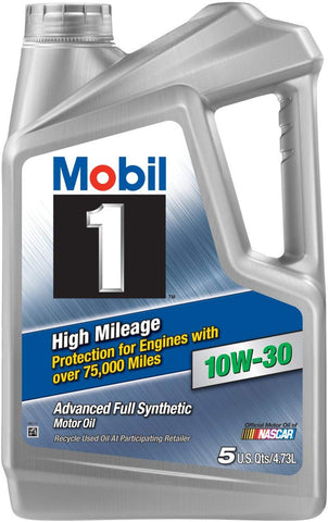 Mobil 1 (120770) High Mileage 10W-30 Motor Oil - 5 Quart