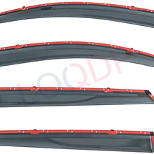 LQQDP 4pcs Smoke Tint With Chrome Trim Outside Mount Tape On/Clip On Style PVC Sun Rain Guard Vent Shade Window Visors Fit 16-20 Hyundai Tucson