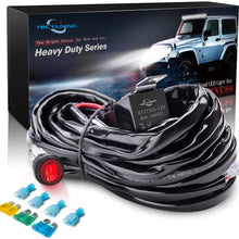 MICTUNING HD 14AWG 300w LED Light Bar Wiring Harness Fuse 40Amp Relay ON-OFF Waterproof Switch(1Lead)