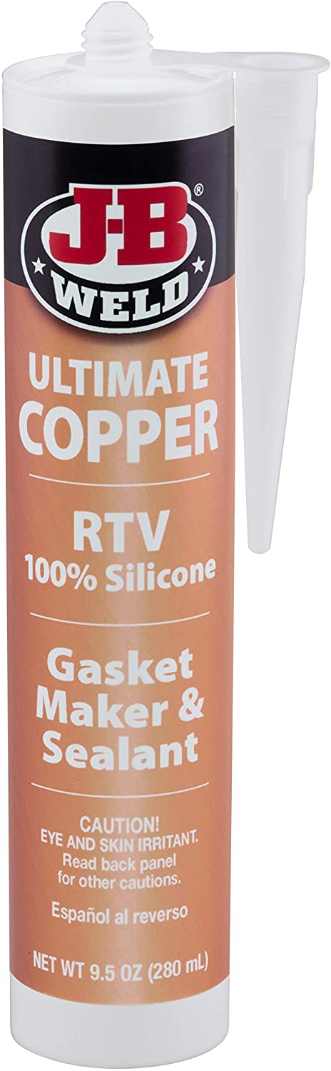 J-B Weld 32925 Ultimate Copper High Temperature RTV Silicone Gasket Maker and Sealant - 9.5 oz.