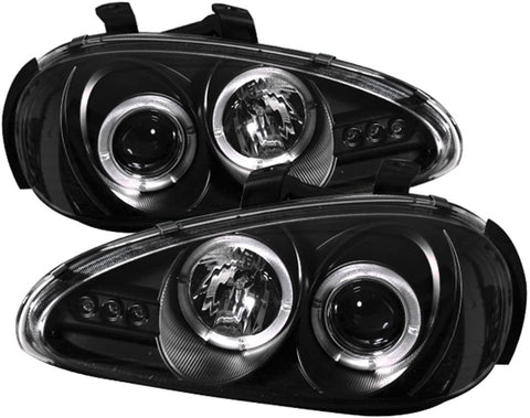 Spyder 5011503 Mazda MX3 92-96 Projector Headlights - LED Halo - LED (Replaceable LEDs) - Black - High H1 (Included) - Low H1 (Included)