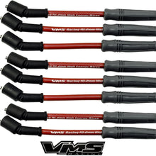 VMS RACING RED 10.2mm High Performance Engine SPARK PLUG IGNITION WIRES Wire Set 32829 Compatible with 4.8L 5.3L 6.0L 6.2L VORTEC Chevy Chevrolet GMC Engines (Set of 8 Longer wires for Vortec TRUCKS)