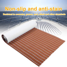 Hlyjoon EVA Boat Mat 90x240cm Marine Flooring Mat Anti-Slip Self-Adhesive Decking Strips Roll for Boat Yacht