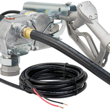 GPI M-150S Fuel Transfer Pump, Manual Shut-Off Unleaded Nozzle, 15 GPM fuel pump, 10' Hose, Power Cord, Direct Mount, Adjustable Suction Pipe (110000-107)