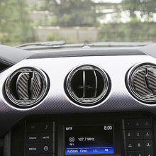 HKPKYK for Ford Mustang 2015 2016 2017, Carbon Fiber Car Central Air Conditioner Outlet Vent Decoration Cover Stickers