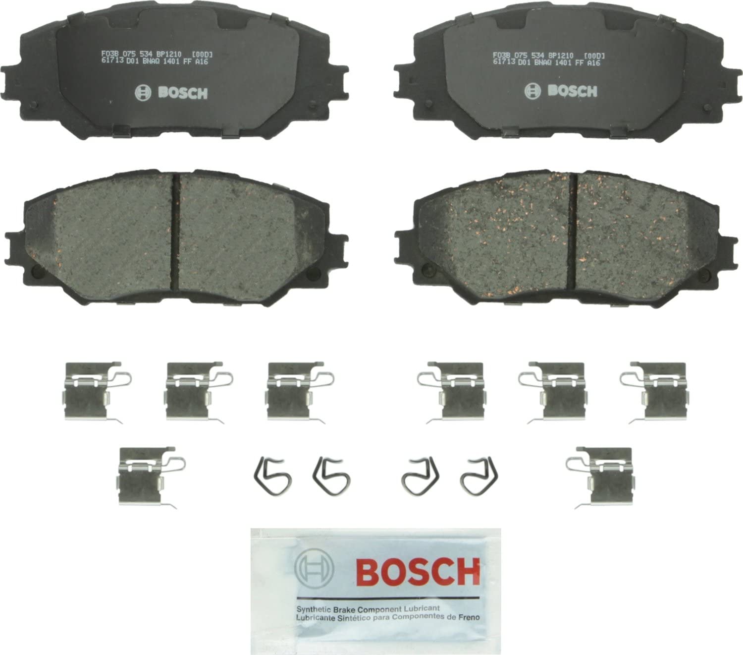 Bosch BP1210 QuietCast Premium Disc Brake Pad Set For: Lexus HS250h; Pontiac Vibe; Scion xB, xD; Toyota Corolla, Matrix, Prius V, RAV4, Front