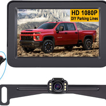 LeeKooLuu LK3 HD 1080P Backup Camera with Monitor Kit OEM Driving Hitch Rear/Front View Observation System for Cars,Trucks,Vans,Campers Waterproof Super Night Vision DIY Grid Lines